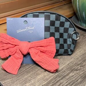 🌵5 for $20🌵Universal Thread Peach Hair Bow Clip Black/Blue Cosmetic Bag